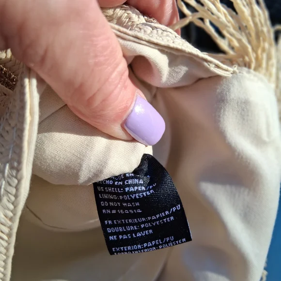 🌴 Urban Expressions Boho Straw Striped Fringe Clutch - Crossbody Cream and Gold - Picture 5 of 9